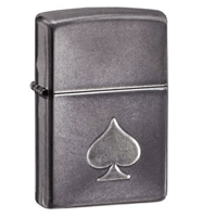 Zippo Ace of Spades Gray Dusk Pocket Lighter (model: 28379)  Tobacco