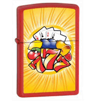 Zippo Aces and Triple 7 Red Matte Lighter (model: 28037) Tobacco