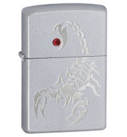 Zippo BL Scorpion Satin Chrome Lighter (model: 24479) Tobacco