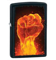 Zippo Classic Fire Fist Black Matte Windproof Lighter (model: 28308) Tobacco