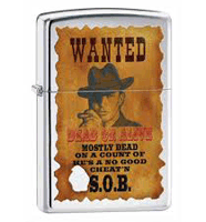 Zippo Classic High Polish Chrome Dead Or Alive Wanted Poster Windproof Lighter (model: 28289) Tobacco