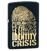 Zippo Classic Identity Crisis Black Matte Windproof Lighter (model: 28295) Tobacco