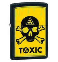 Zippo Classic Skull & Bone Toxic Black Matte Windproof Lighter (model: 28310) Tobacco