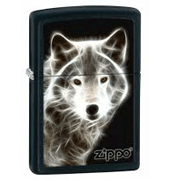 Zippo Classic White Wolf Black Matte Zippo Windproof Lighter (model: 28303) Tobacco