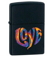 Zippo Colourful Love Black Matte Lighter Tobacco