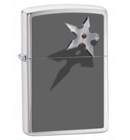 Zippo Cornered Star Brushed Chrome Lighter (model: 28030) Tobacco