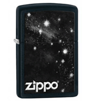 Zippo Cosmos Black Matte Windproof Lighter (model: 28433) Tobacco