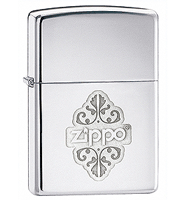 Zippo Floral Design Pocket Lighter (model: 24803) Tobacco