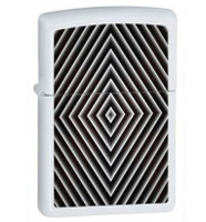 Zippo Geometric White Matte Lighter (model: 28039) Tobacco