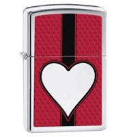 Zippo Heart Pocket Lighter High Polish Chrome (model: 28466) Tobacco
