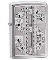 Zippo High Polish Chrome Bling Emblem Lighter (model: 20904) Tobacco