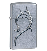 Zippo Intertwining Pair Pocket Lighter Street Chrome (model: 28477) Tobacco