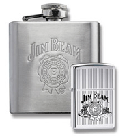 Zippo Jim Beam Lighter and Flask Gift Set (model: 24679) Tobacco