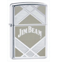 Zippo Jim Beam Polished Chrome Lighter (model: 24550) Tobacco