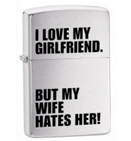 Zippo Love Girlfriend Brushed Chrome Lighter (model: 24522) Tobacco