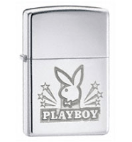 Zippo Playboy Bunny Head High Polish Chrome Lighter (model: 24706) Tobacco