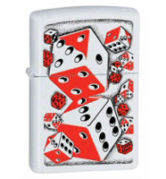 Zippo Rolling Dice White Matte Lighter (model: 28031) Tobacco