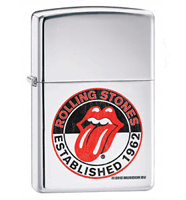 Zippo Rolling Stones 50th Anniversary High Polish Chrome Pocket Lighter (model: 28380) Tobacco