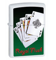 Zippo Royal Flush White Matte Lighter (model: 28038) Tobacco