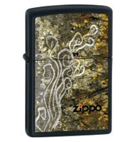 Zippo Scroll Black Matte Lighter (model: 24808) Tobacco