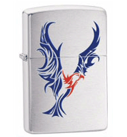 Zippo Tattoo Eagle Brushed Chrome Lighter (model: 24523) Tobacco