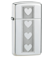 Zippo Unending Hearts Slim Pocket Lighter High Polish Chrome (model: 28476) Tobacco