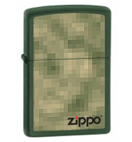 Zippo Unfocused Green Matte Lighter (model: 28036) Tobacco
